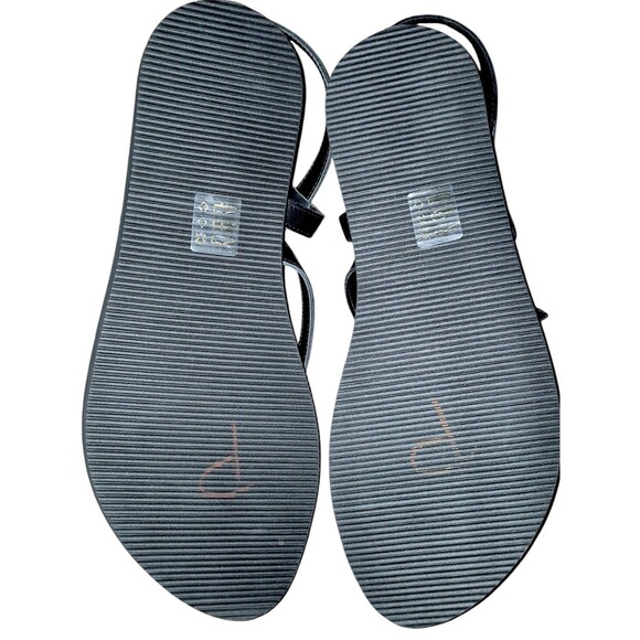 Pilcro by Anthropologie Black Leather Thong Strap Sandals Resort Vaca– US 8.5 - Picture 4 of 4